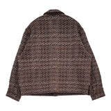 COOHEM/yonetomi ROPE別注 VELVET CHECK TWEED JACKET 定価53900円 ニット ジャケット 24AW ブラウン ブラック レディース コーヘン【中古】6-0918T♪