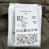 Mackintosh フード付きダウンジャケット サイズ36 ゴム引き ルーマニア製 MGD-014 IDJ ダウンジャケット カーキ メンズ マッキントッシュ【中古】6-0925A♪