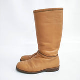 HENRY CUIR レザーロングブーツ 37 1/2サイズ ブーツ キャメル レディース アンリークイール【中古】6-1008T◎
