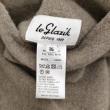 LE GLAZIK ウールリバー リバーシブルカラーレスコート サイズ36 定価47300円 JL-8982 MFW ノーカラー コート ベージュ レディース ルグラジック【中古】6-0914T♪