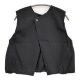 mizuiro-ind バルーンヘムノースリーブプルオーバー 定価13970円 日本製 コットンナイロン ブラウス シャツ 26SS ブラック レディース ミズイロインド【中古】6-0918S♪
