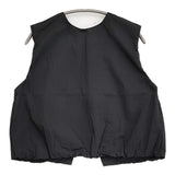 mizuiro-ind バルーンヘムノースリーブプルオーバー 定価13970円 日本製 コットンナイロン ブラウス シャツ 26SS ブラック レディース ミズイロインド【中古】6-0918S♪
