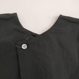 mizuiro-ind バルーンヘムノースリーブプルオーバー 定価13970円 日本製 コットンナイロン ブラウス シャツ 26SS ブラック レディース ミズイロインド【中古】6-0918S♪