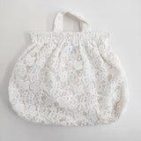 R&D.M.Co- CROWN MOTIF LACE BAG クラウンモチーフ レースバッグ 刺繍 トートバッグ ホワイト レディース オールドマンズテーラー【中古】6-0918G♪
