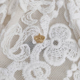 R&D.M.Co- CROWN MOTIF LACE BAG クラウンモチーフ レースバッグ 刺繍 トートバッグ ホワイト レディース オールドマンズテーラー【中古】6-0918G♪