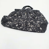 R&D.M.Co- CROWN MOTIF LACE BAG クラウンモチーフ レースバッグ 刺繍 トートバッグ ブラック レディース オールドマンズテーラー【中古】6-0918G♪