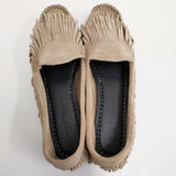 PELLICO SUNNY for conte 別注 MOCASHIN 37 モカシンシューズ レザー 牛革 フリンジ 定価24200円 ベージュ レディース ペリーコ サニー【中古】6-0918G♪
