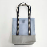 Tricote メッシュスポンジ トートバッグ 定価18150円 日本製 トートバッグ ライトブルー グレー レディース トリコテ【中古】6-0918G♪