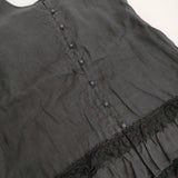 nest Robe 60リネンレースヘムブラウス 定価39600円 01261-1097 2way ブラウス シャツ 26SS ブラック レディース ネストローブ【中古】6-0928M♪