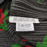 PLEATS PLEASE ISSEY MIYAKE 花柄 プリーツ サイズ3 日本製 ブラウス シャツ チャコールグレー レッド レディース プリーツプリーズ【中古】6-0922M♪