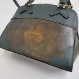 TUCCHINO ツキーノ パティーヌ加工 2way ハンドバッグ 完全手縫い ショルダーバッグ グリーン レディース【中古】6-0922G♪
