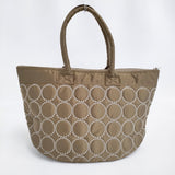 mina perhonen/PORTER 未使用 TOTE BAG tambourine EV1565 刺繍 タンカー トートバッグ ベージュ レディース ミナペルホネン/ポーター【中古】6-0922G♪