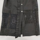JOURNAL STANDARD L'essage レースパッチワークスカート 定価33000円 フリル ストレート ロングスカート 26AW ブラック レディース ジャーナルスタンダードレサージュ【中古】6-0922G♪