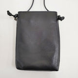 MOTHERHOUSE ジップジップ ショルダー レザー 定価22000円 ポーチ ショルダーバッグ ブラック ユニセックス マザーハウス【中古】6-0922G♪