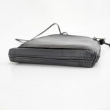 MOTHERHOUSE ジップジップ ショルダー レザー 定価22000円 ポーチ ショルダーバッグ ブラック ユニセックス マザーハウス【中古】6-0922G♪