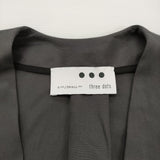 three dots フィブリオ ジャケット サイズS FL7001Y 定価42900円 テーラード ノーカラージャケット チャコールグレー レディース スリードッツ【中古】6-0922M♪
