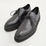 REGULATION Yohji Yamamoto SMOOTH LEATHER BLK FLATFORM PLAIN TOE SHOES 定価96800円 サイズ6 25cm シューズ・靴 26SS ブラック レディース レギュレーションヨウジヤマモト【中古】6-0928G♪