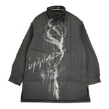 Yohji Yamamoto POUR HOMME 未使用品 TOBACCO PRINTED PADDED BLOUSE サイズ2 定価299200円 長袖シャツ 25AW ブラック メンズ ヨウジヤマモトプールオム【中古】6-0928T♪