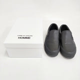 COMME des GARCONS HOMME Steer Slip OnSneakers サイズUS9 定価49500円 スニーカー 靴 レザー スリッポン 26SS ブラック メンズ コムデギャルソンオム【中古】6-0928G♪