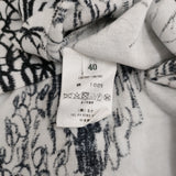 mina perhonen cache-cache aca8942 サイズ40 定価30800円 コットン 長袖Ｔシャツ カットソー ロンＴ ホワイト ブラック レディース ミナペルホネン【中古】6-0928M♪