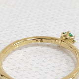 AHKAH エメラルド バースリング K18 誕生石 ピンキーリング 約3号 リング・指輪 ゴールド グリーン レディース アーカー【中古】6-0928G♪