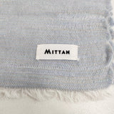 MITTAN 毛布 小 ストール ウールコットン SC-19 定価16500円 ストール 白菫 ライトブルー ホワイト レディース ミタン/ミッタン【中古】6-0928T♪