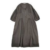 nest Robe コットンリネンチャーチドレス 定価29700円 タイプライター ワンピース 26AW ダークブラウン レディース ネストローブ【中古】6-0928M♪