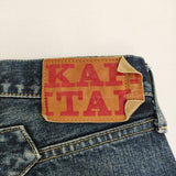 KAPITAL BORO パッチワーク ヴィンテージ加工 サイズ1/S デニムパンツ ブルー レディース キャピタル【中古】6-0928G♪