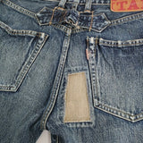 KAPITAL BORO パッチワーク ヴィンテージ加工 サイズ1/S デニムパンツ ブルー レディース キャピタル【中古】6-0928G♪