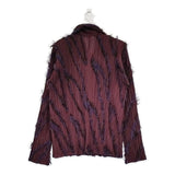 PLEATS PLEASE ISSEY MIYAKE プリーツ フリンジ PP43-JJ803 サイズ3 長袖シャツ ワインレッド レディース プリーツプリーズ【中古】6-1013T♪