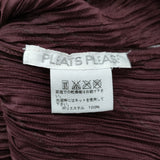 PLEATS PLEASE ISSEY MIYAKE プリーツ フリンジ PP43-JJ803 サイズ3 長袖シャツ ワインレッド レディース プリーツプリーズ【中古】6-1013T♪