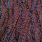 PLEATS PLEASE ISSEY MIYAKE プリーツ フリンジ PP43-JJ803 サイズ3 長袖シャツ ワインレッド レディース プリーツプリーズ【中古】6-1013T♪