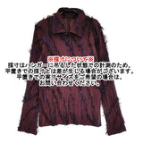 PLEATS PLEASE ISSEY MIYAKE プリーツ フリンジ PP43-JJ803 サイズ3 長袖シャツ ワインレッド レディース プリーツプリーズ【中古】6-1013T♪