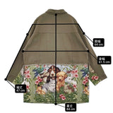 SUM1 STYLE ear PAPILLONNER 動物柄デニム切り替えジャケット アニマル柄 ゴブラン織り 定価27500円 デニムジャケット カーキ レディース スミスタイル【中古】6-1006M♪