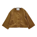 R&D.M.Co- コーデュロイブルゾン ノーカラージャケット ブラウン レディース オールドマンズテーラー【中古】6-1013T♪