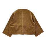 R&D.M.Co- コーデュロイブルゾン ノーカラージャケット ブラウン レディース オールドマンズテーラー【中古】6-1013T♪