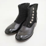 wataru.N 未使用品 side snap short boots スエード レザー ハンドメイド ブーツ ブラック レディース【中古】6-1006G♪
