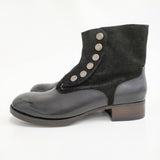 wataru.N 未使用品 side snap short boots スエード レザー ハンドメイド ブーツ ブラック レディース【中古】6-1006G♪