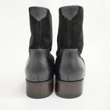 wataru.N 未使用品 side snap short boots スエード レザー ハンドメイド ブーツ ブラック レディース【中古】6-1006G♪