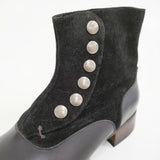 wataru.N 未使用品 side snap short boots スエード レザー ハンドメイド ブーツ ブラック レディース【中古】6-1006G♪