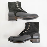 wataru.N 未使用品 side snap short boots スエード レザー ハンドメイド ブーツ ブラック レディース【中古】6-1006G♪