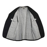 Ets.MATERIAUX ウール/シルク サックコート サイズ2 定価63800円 EDIFICE テーラードジャケット 25AW ブラック メンズ イーティーエスマテリオ【中古】6-1006T♪