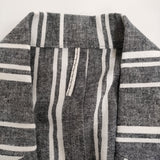 m's braque Norfolk Jacket 38 定価79200円 ストライプ リネンコットン テーラードジャケット 25SS グレー ホワイト メンズ エムズブラック【中古】6-1006M♪