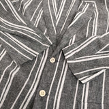 m's braque Norfolk Jacket 38 定価79200円 ストライプ リネンコットン テーラードジャケット 25SS グレー ホワイト メンズ エムズブラック【中古】6-1006M♪