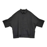 Y's Y's BORN PRODUCT THIN COTTON TWILL WIDE CUFFS SHIRT 定価30800円 ドルマンスリーブ シャツ ブラック レディース ワイズ/Yohji【中古】6-1006M♪
