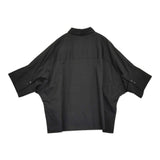 Y's Y's BORN PRODUCT THIN COTTON TWILL WIDE CUFFS SHIRT 定価30800円 ドルマンスリーブ シャツ ブラック レディース ワイズ/Yohji【中古】6-1006M♪