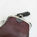 Y's 未使用 COW LEATHER METAL CLASP KEY CHARM 定価33000円 キーホルダー チャーム 26AW ボルドー レディース ワイズ/Yohji【中古】6-1006G♪