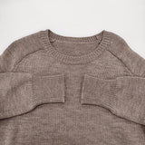 TORICI ウールクルーネック 日本製 サイズ2 19013 セーター ニット ブラウン レディース トリチ【中古】6-1013T♪
