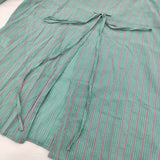 yuni キュプラポリエステルコットンstripe oversizedシャツ ストライプ バックリボン 長袖シャツ 26SS ライトグリーン ピンク レディース ユニ【中古】6-1006M♪