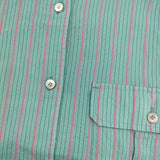 yuni キュプラポリエステルコットンstripe oversizedシャツ ストライプ バックリボン 長袖シャツ 26SS ライトグリーン ピンク レディース ユニ【中古】6-1006M♪
